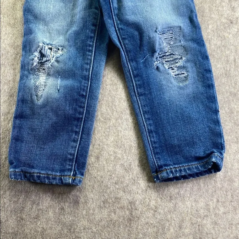 GAP Kids Distressed Skinny Adjustable Waist Blue Jeans Size 2 Years